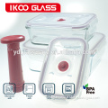 Pyrex Glass Food Container with pump to keep food longer